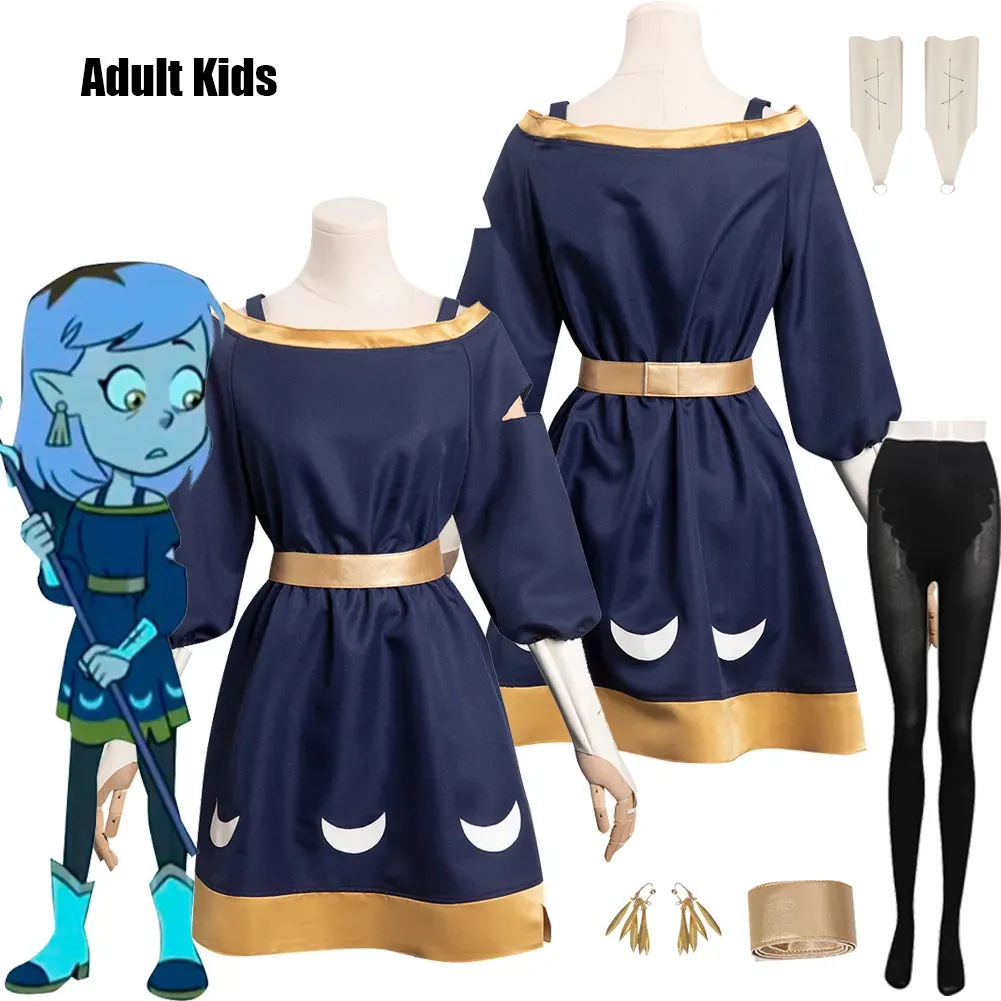 Disfraz de Amity para adultos y niños, vestido de Anime, dibujos animados, búho, casa, trajes para niñas, Halloween, carnaval, fiesta