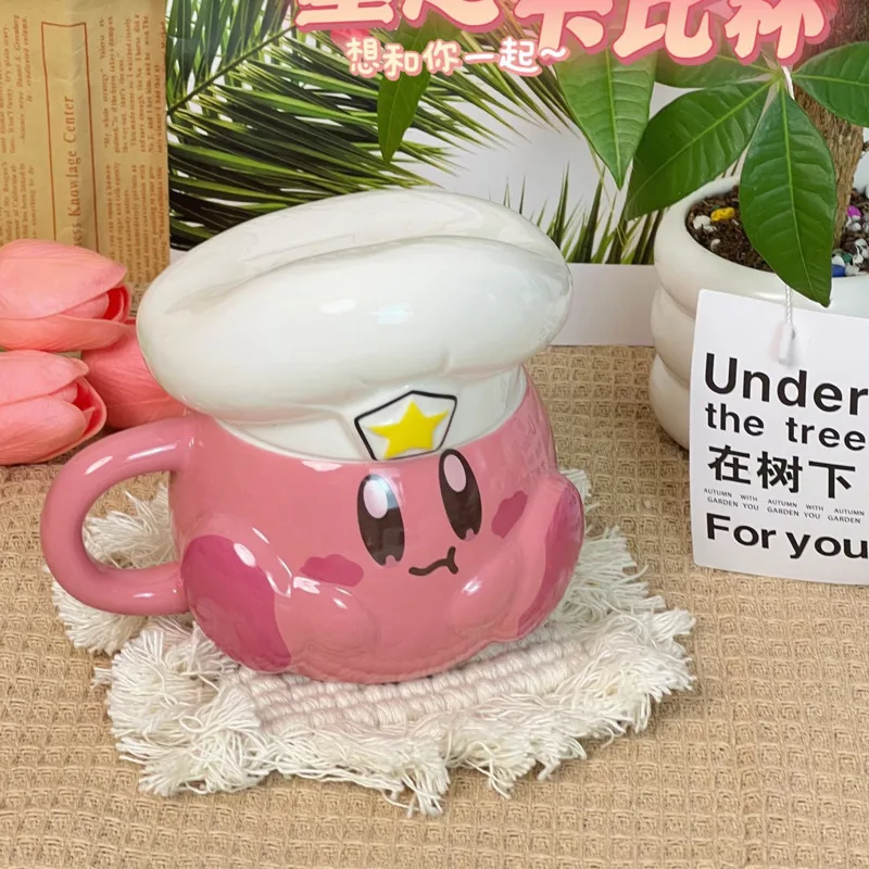 Kawaii Anime Cartoon Kawaii Kirby Water Cup With Cover Birthday Gift Gift For Girlfriend Gifts For Adults And Children Water Cup