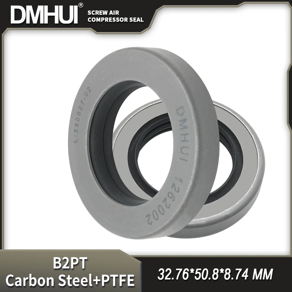 DMHUI 391-2883-115 PTFE Oil Seal for Gear Pump Motor, Air Compressor Double Lip Stainless Steel Shaft Seal 32.76x50.8x8.74mm
