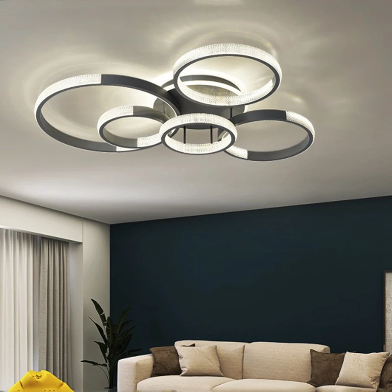 LED Intelligent Modern Living Room Ceiling Lamp Simple Bedroom Study Dining Room Chandelier Fashion Indoor Decoration Lamps