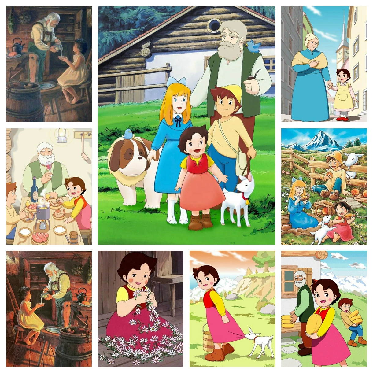 

Heidi Diamond Painting Girl in the A-Alps Animation Girl DIY Diamond Embroidery Cross Stitch Child Hand Gifts Home Wall Decor