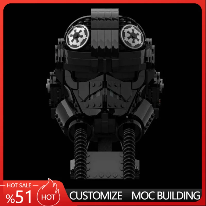

784Parts Sci Fi Space Fighter Pilot Helmet Model Building Blocks DIY Assembly Educational Toy Collection Birthday Gift For Boys
