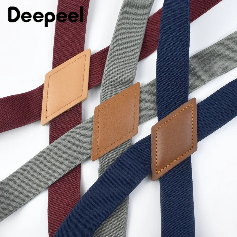 1Pc Deepeel 2.5*125cm Men's Polyester Elastic Wide Suspenders Adjustable 2 Clip Belt Unisex X Type Suit Decorative Straps