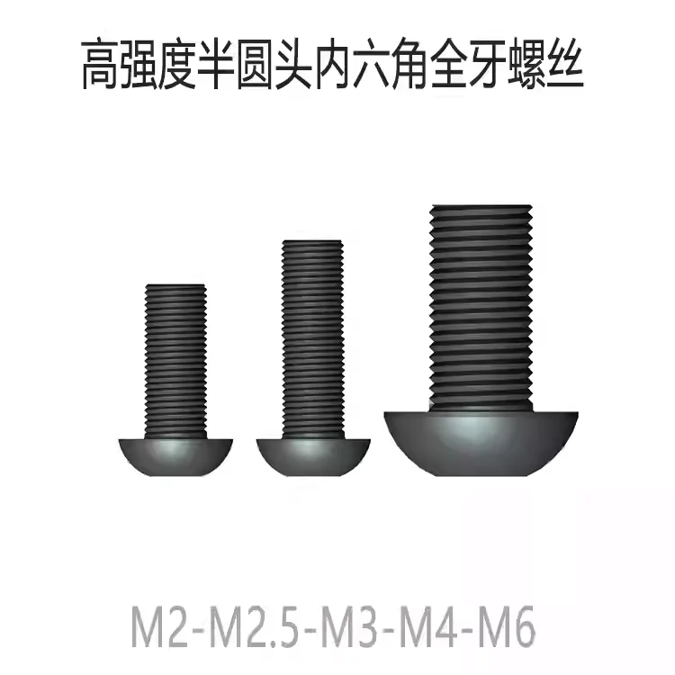 

Винт с головкой под торцевой ключ-черный-M2/M2.5/M3/M4/M6-10 шт.