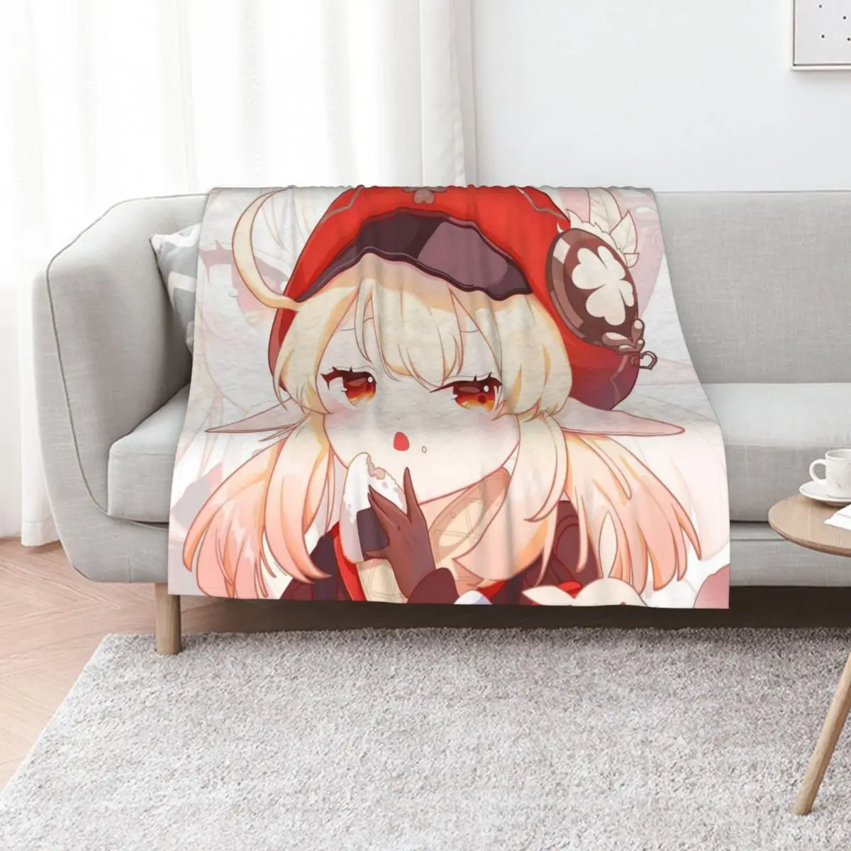 

Klee Cute Gensin Impact Throw Blanket Sofa Decorative Sofa blankets and throws Sofas Blankets