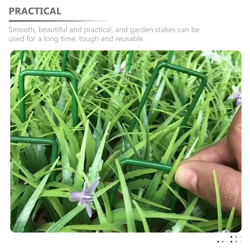 

50Pcs Garden Stakes Heavy Duty U-Shaped Ground Nails for Turf Fence Rope Hose Tent Fixing Landscape Fabric Yard Decor Anchoring