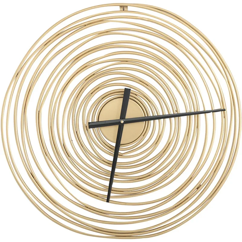 

European Abstract Golden Ring Wall Wall Clock Modern Design Fashion Metal Clock Living Room Pendant Background Wall Decoration