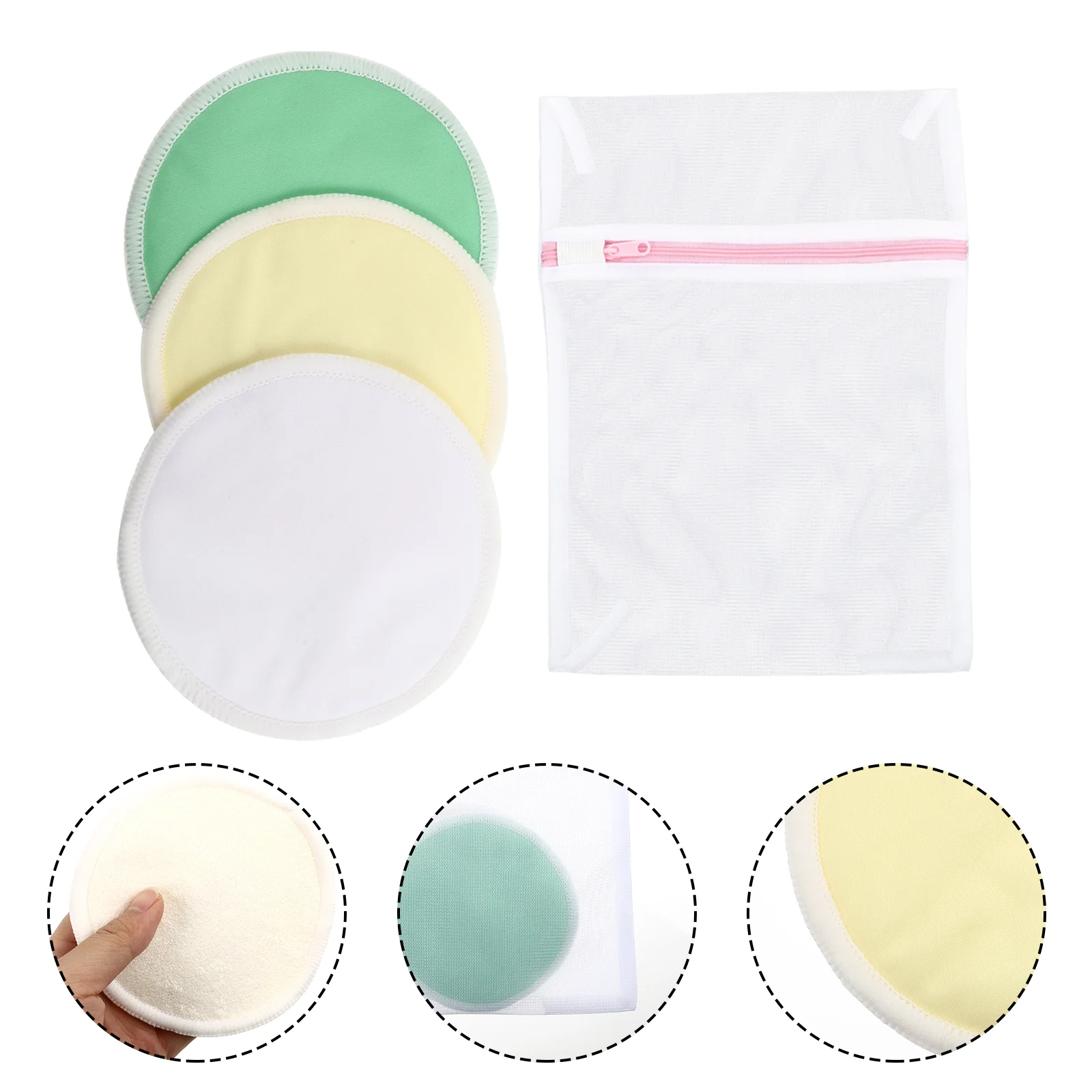 4Pcs Supple Nursing Pads Practical Breast Pads for Women (Assorted Color) Reusable Nursing Pads Breathable Anti-galactorrhea Pad