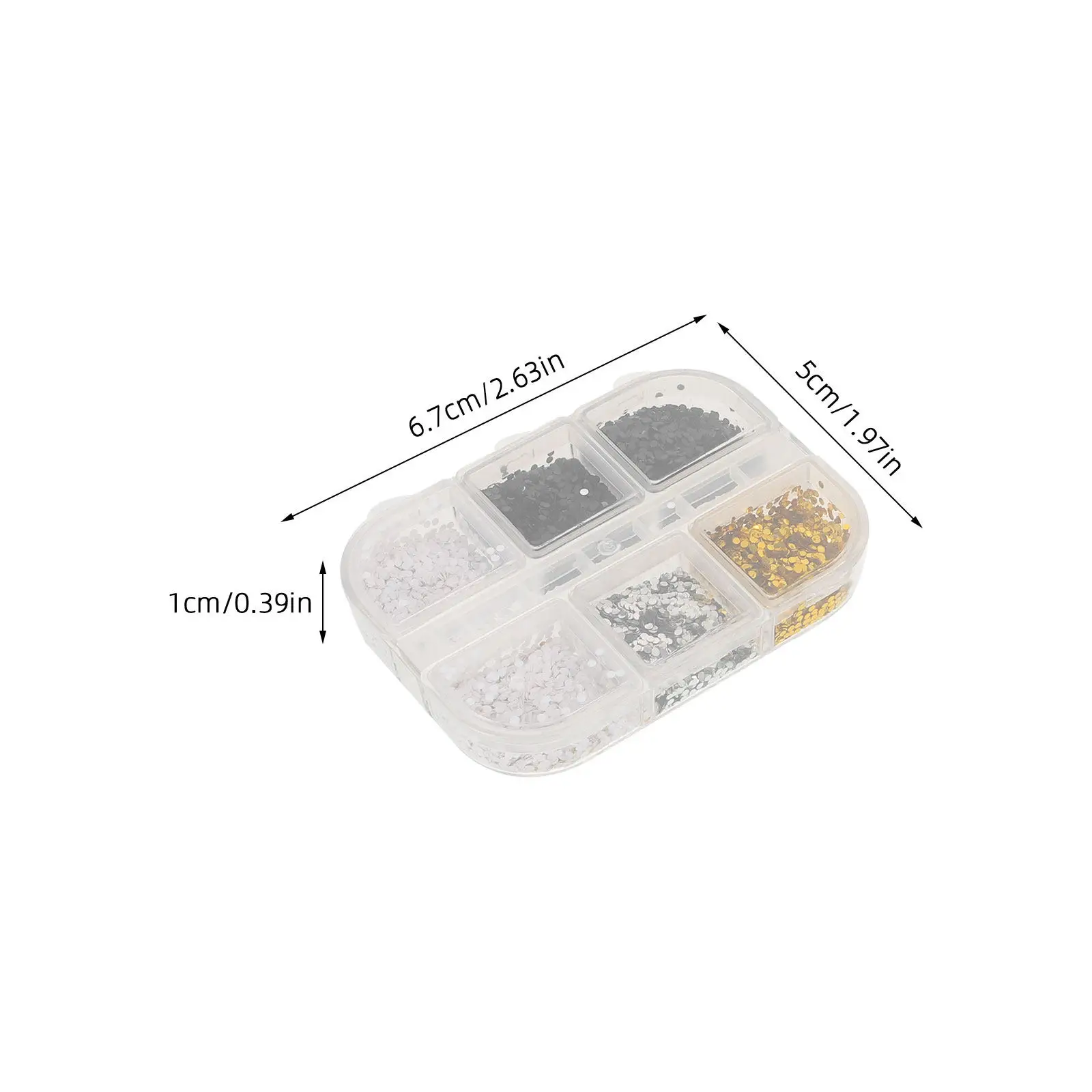 2 Boxes Mini Dot Sequins Nail Glitter 6 Grid Colorful Tiny Round Glitter Flakes DIY Manicure Accessories Nail Decoration Charms