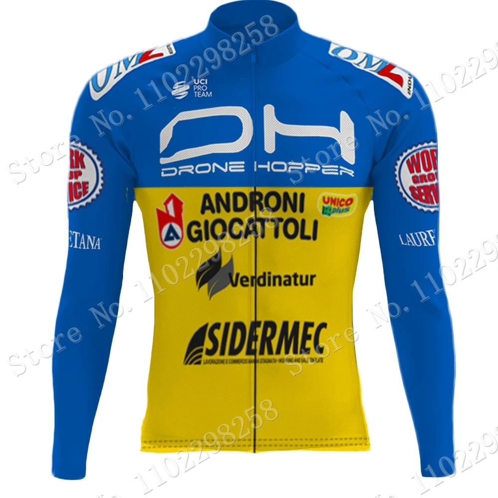 Cycling Jersey ANDRONI GIOCATTOLI Ukraine Team 2024 Set Mens Winter Long Sleeve Clothing Suit MTB Bike Road Pants Bib Ropa