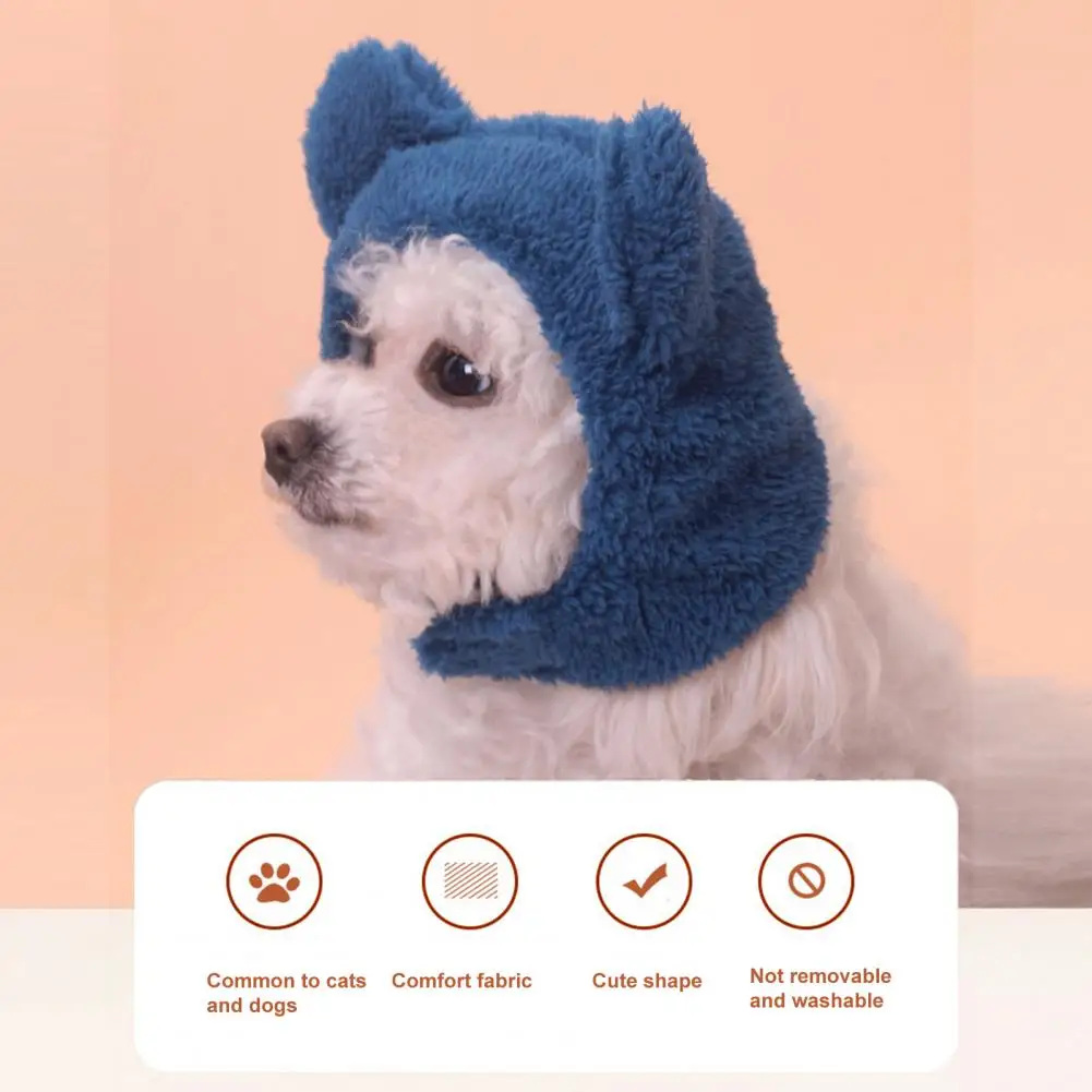 Pet Cartoon Hat Polar Fleece Pet Headgear Wear Resistant Keep Warm  Lovely Kitten Puppy Pet Festival Holiday Headgear