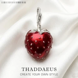 Pendant Red Strawberry Locket,2019 New Fashion Love Jewelry Europe Bijoux 925 Sterling Silver Accessories Gift For Soul Woman