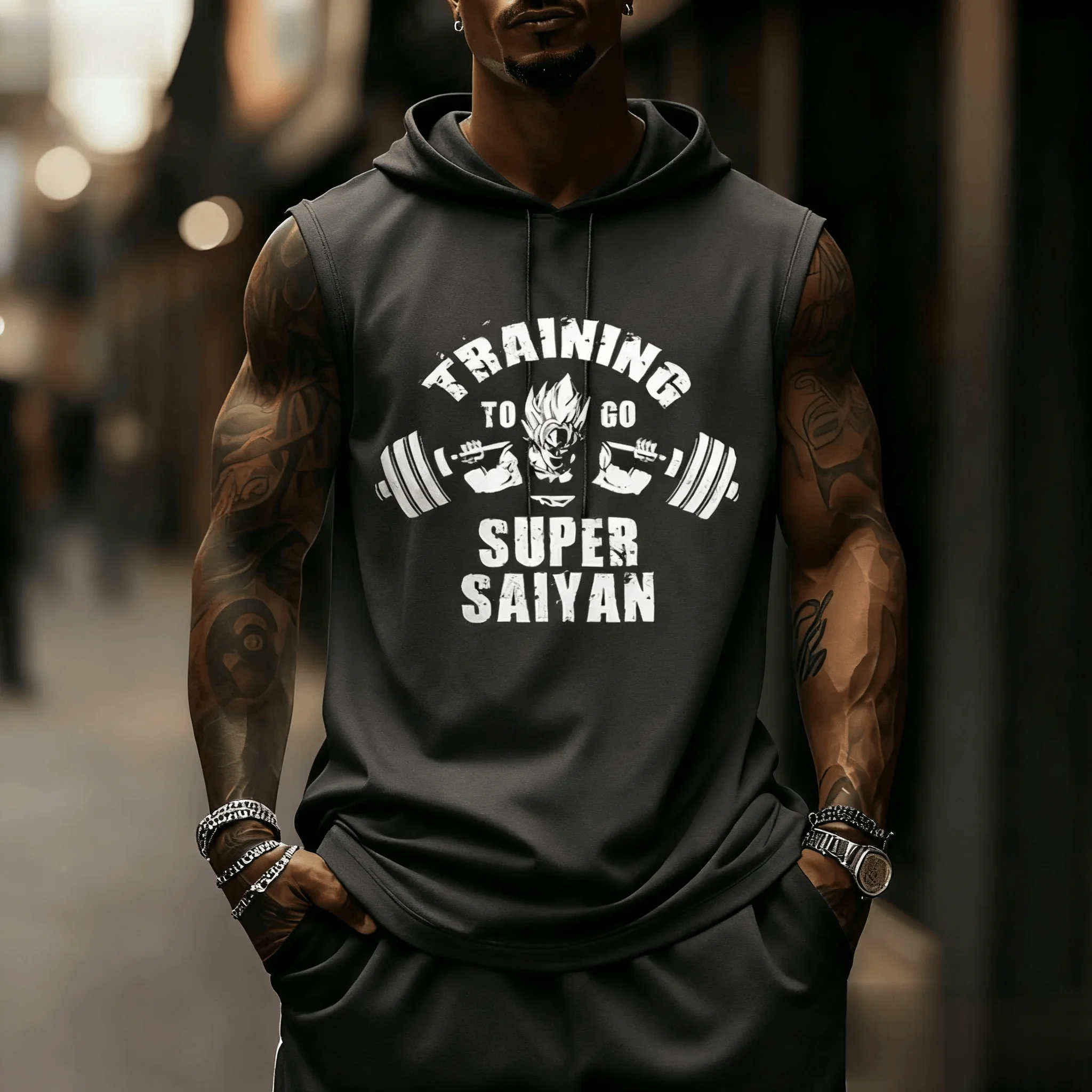 Dragon Ball Z Training Men Tank Top Sleeveless Hoodie Muscle Shirt Gym Vest Streetwear Anime Graphic Tee New Summer Fitness Wear