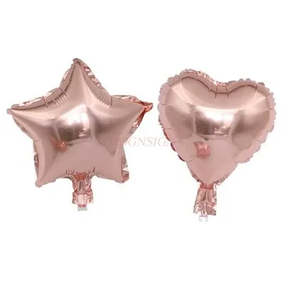 Heart shaped pentagram Rose Gold Aluminum Film Balloon Birthday Party Wedding Decoration Aluminum Foil Balloon