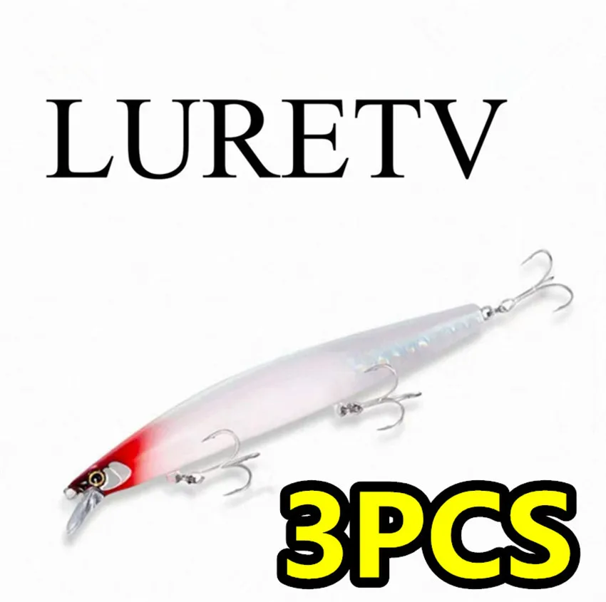 

LURETV SAME STYLE XM-145N Сумасшедшая шкала Mino Water Surface System Длинный ход Придорожная ложная приманка Верхний рот Морской бас Жесткая приманка 3 шт.