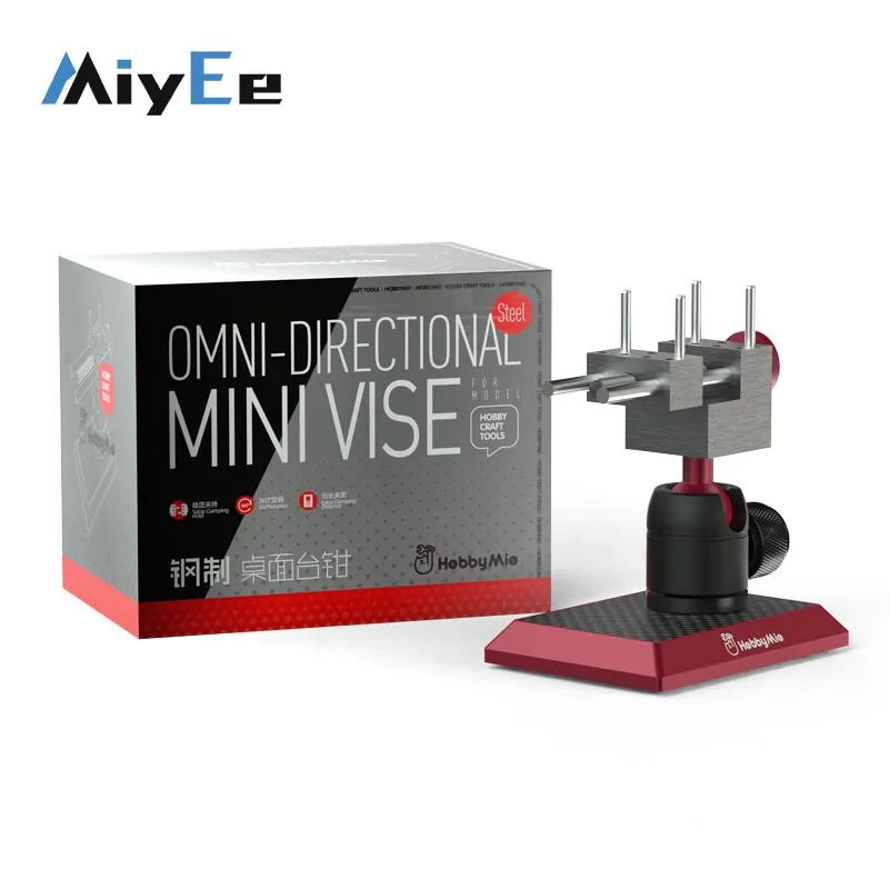 

HOBBY-MIO Precision Work Bench Vise Desktop Stainless Omnidirectional Mini Vise Durable Craft Tool