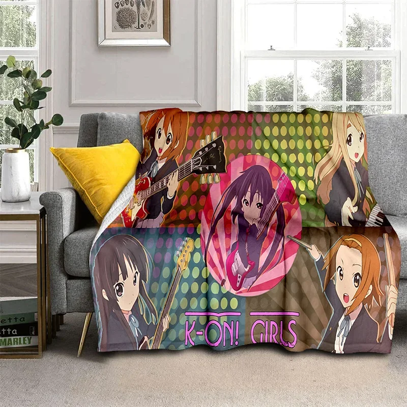 Coperta Lolita carina cartone animato K-ON per ragazze Kawaii 3D, coperta morbida per la casa, camera da letto, divano letto, picnic, copertura da viaggio, coperta per bambini