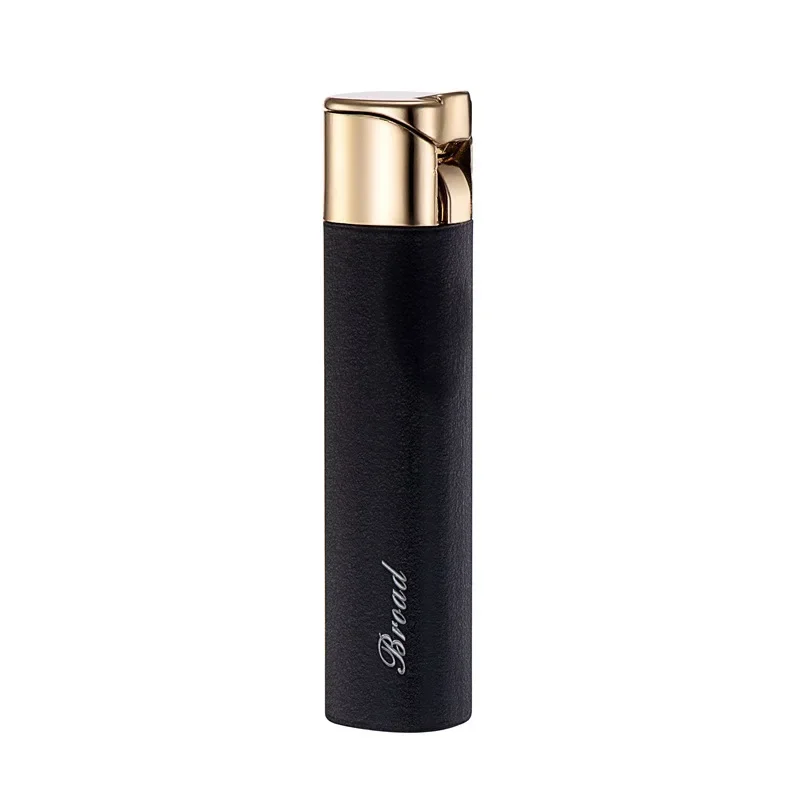 

Fashion Cylindrical Windproof Lighter Inflatable Cool Trend Men's Personalized Press Type Blue Lighter Flame Smoking Accessories