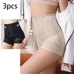 3pcs Women High Waist Shaping Panties Lace Breathable Body Shaper Slimming Underwear Butt Lifter Control Panties Shapewear