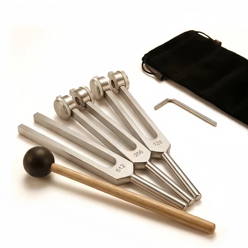 Imagen 1 del producto Juego de Diapasones Curativos Miwayer (128 256 512 Hz) - Herramientas de Terapia de Sonido y Meditación con Bolsa, Regalo para Aliviar el Estrés para Yoga