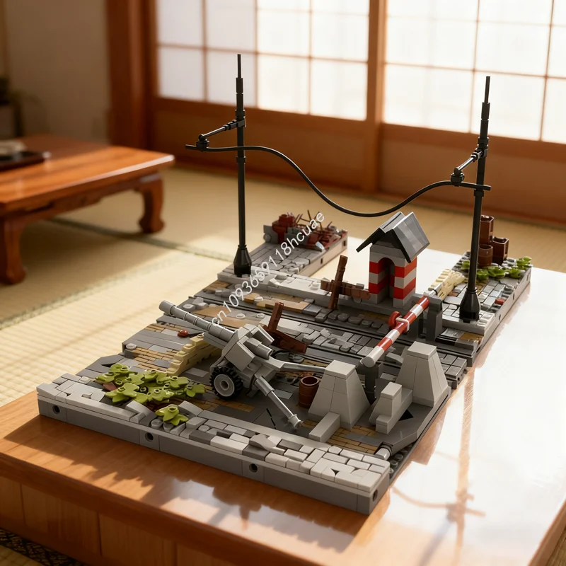 

1083 шт. MOC, дополнительная дорога, руин, модульная уличная модель, строительные блоки, архитектурная игрушка, идея для рождественского подарка, образование «сделай сам»