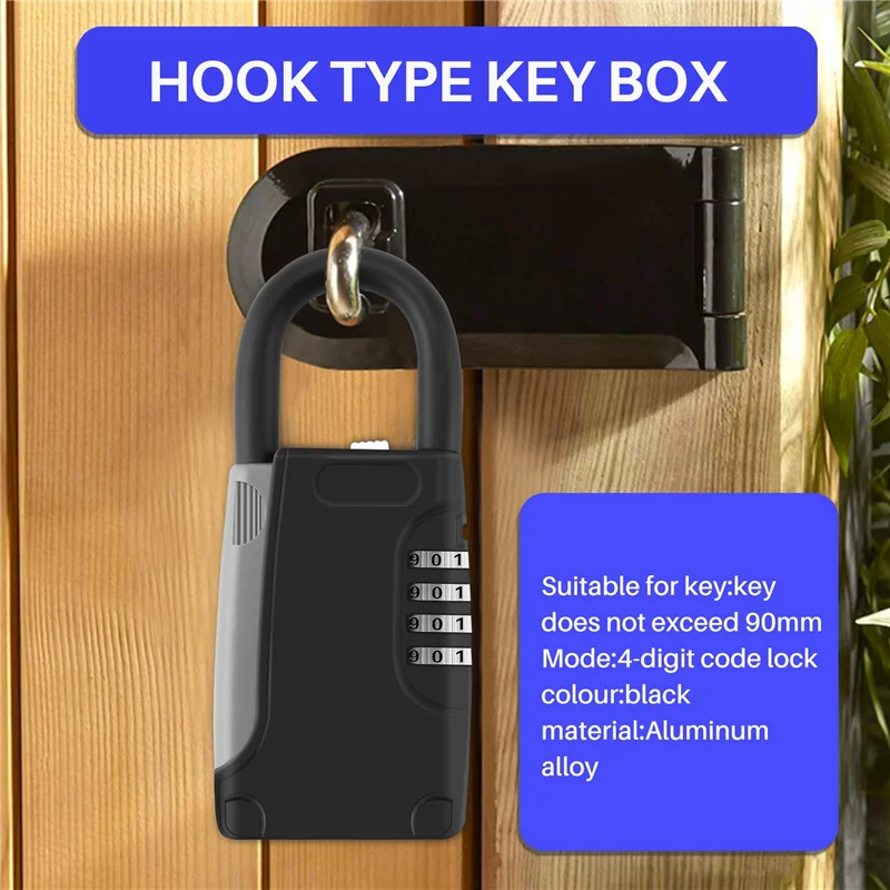 FORW-Metal Mechanical Key Storage Box Box Metal Hook Type Password Key Box Key Safe