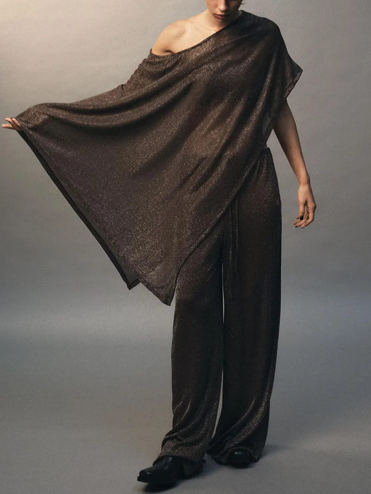 

Модный плащ-накидка, новинка осени 2025, широкие брюки, женская одежда, этнический сценический костюм, премиум-класс для женщин