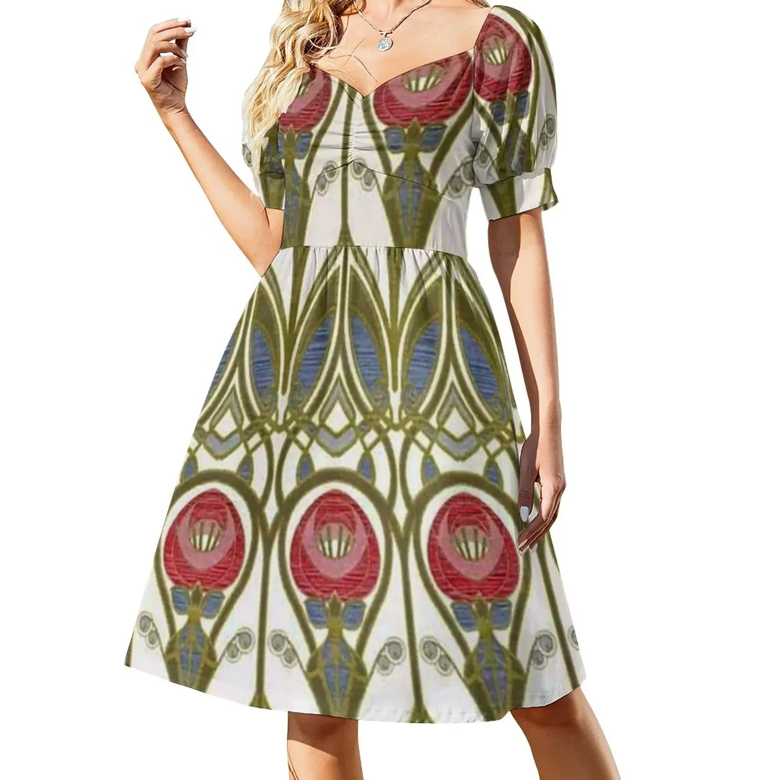 

Charles Rennie Mackintosh design Short-Sleeved Dress Women dresses summer Dresses gala clothing women summer 2025