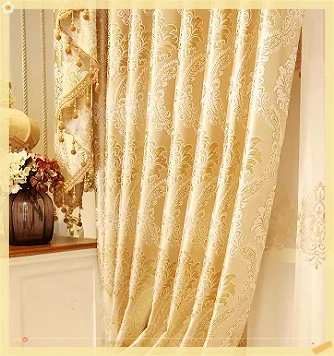 Europäischer und amerikanischer Luxus-Gaze-Vorhang mit goldenem gesticktem Muster, 1 Stück, Hofstil, gelber romantischer Stoffvorhang für Wohnzimmer