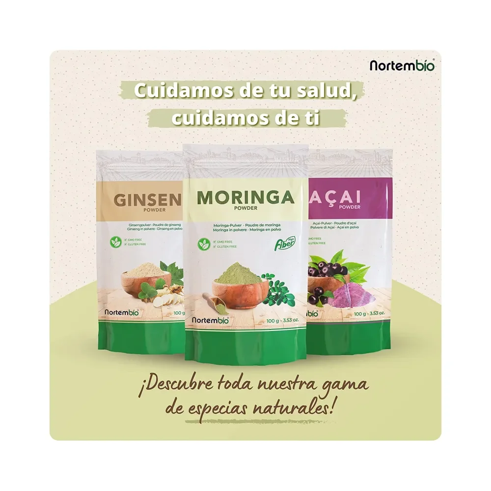 Nortembio moringa oleifera powder 100% natural 100g |   Without preservatives or additives |   For infusions and natural remedies