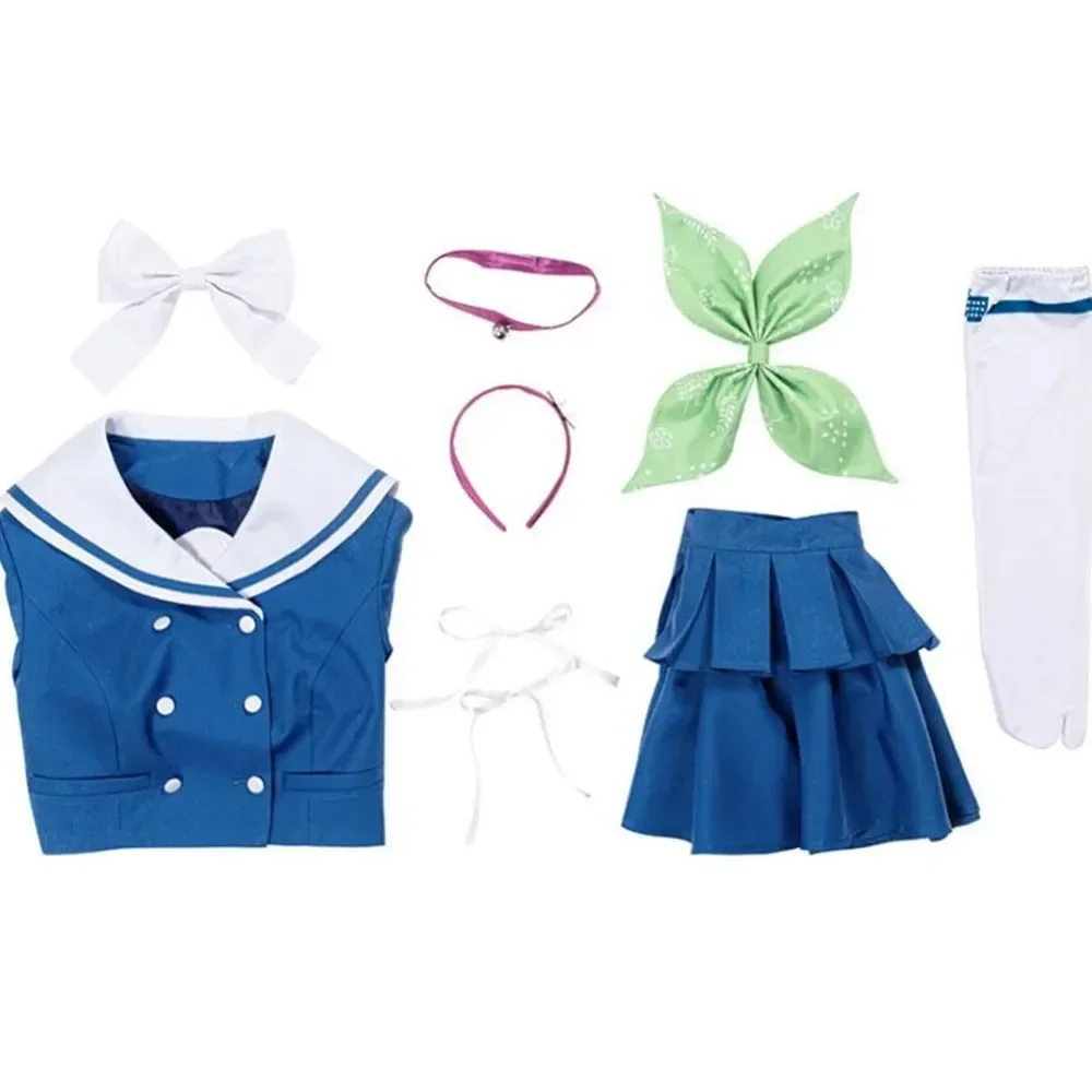 Anime Danganronpa Killing Chabashira Tenko Cosplay Costumes Women Blue School Uniform Outfit Dress