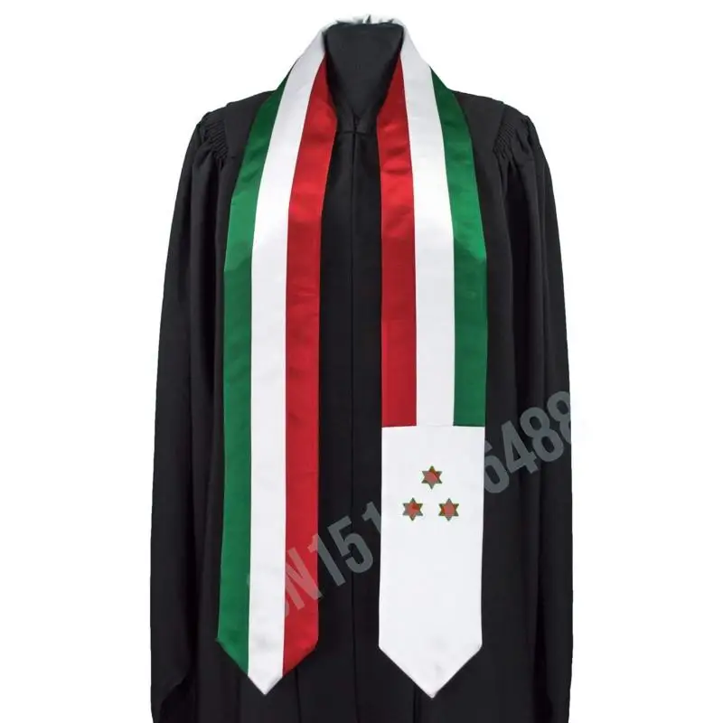 Burundi Flag Scarf Top Print Graduation Sash Stole International Study Abroad Adult Unisex Party Accessory