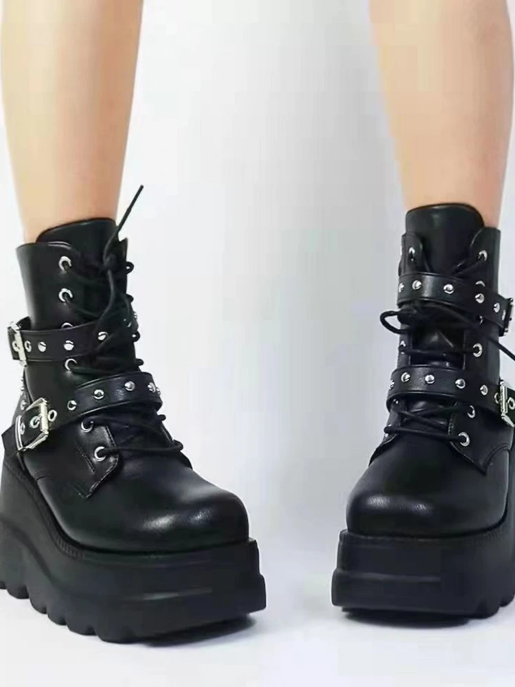 

Women's Boots ort Thi Heel Waterproof Platform Ankle Boots Winter Warm round Toe Rubber Outsole Cotton Lined