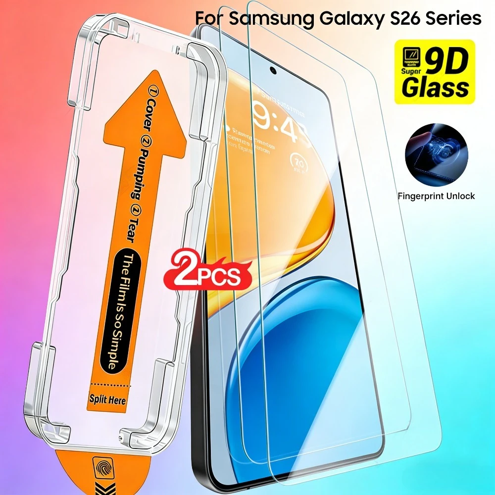 

2Pcs Ultra Clear Screen Protector for Samsung Galaxy S26 S25 S24 Ultra S23 S22 S21 Plus S24 S25 FE Dust Free Installation Glass