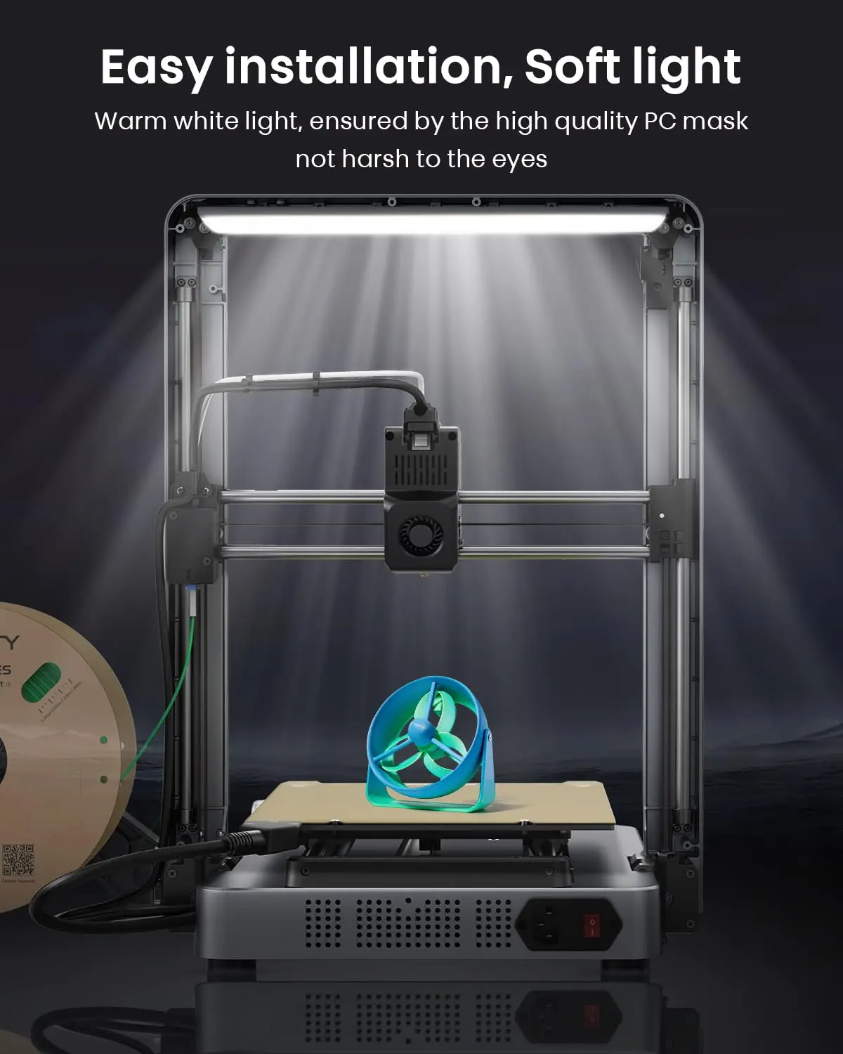 

Creality Ender3 V3 LED Light Bar Kit,Upgrades Accessory 24V 5W Energy and Power Saving Easy Installation Soft Lighting No Strobe