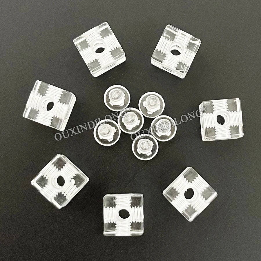HOT 500PCS 10X10X10mm M4 Thread Clear Acrylic Corner Braces Right Angle Cubes Blocks Display Cabinet Shelf Joint Brackets+Screws