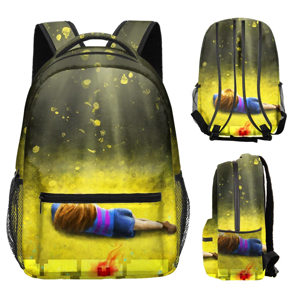 Cartoon Popular Funny Undertale student Bookbag Notebook Backpacks 3D Print Oxford Waterproof Boys/Girls Travel Backpacks