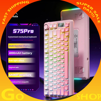 AULA S75 Pro Mechanical Keyboard Tri Mode 4000mAH Long Life Three-mode RGB PBT Gaming Keyboard Gasket Gamer E-sports Keyboards