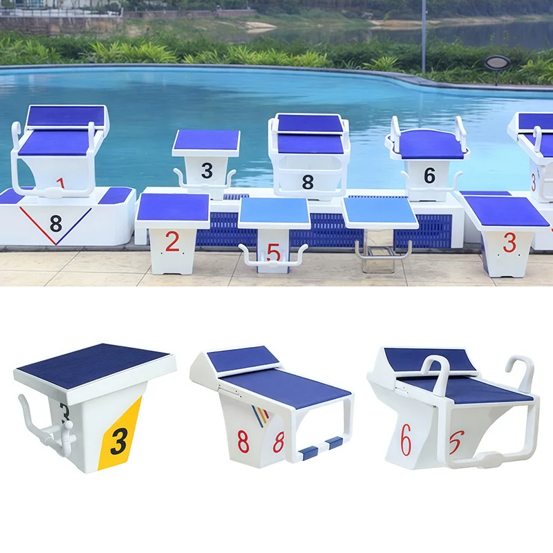 

Swimming Pool Stainless Steel ABS Professional Starting Block For Adult Matches Blue 500x500x450mm
