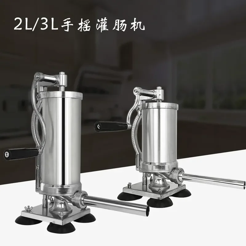 Hand suction cup type 3L pig, cow and sheep casing enema tool enema machine Household manual stainless steel spicy sausage
