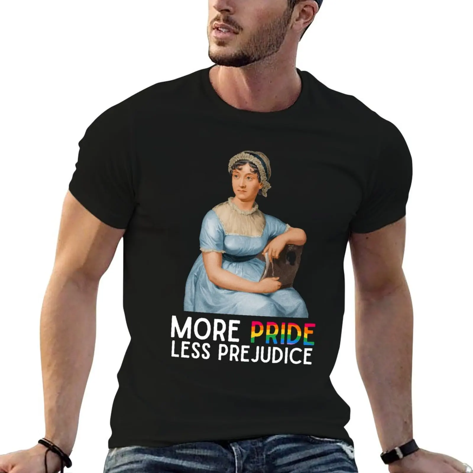 

More Pride Less Prejudice Jane Austen T-Shirt t shirt man designer man t shirts for men men t shirt cotton 100% T-Shirt