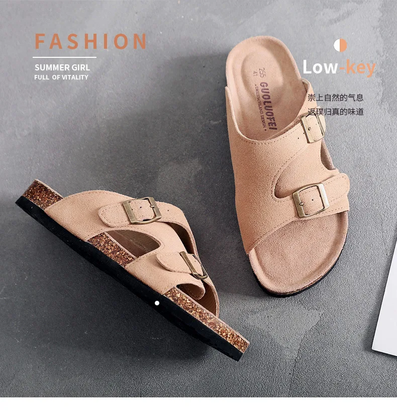 New 2023 Genuine Leather Shoes Open Toe For Men Slippers Big Size Outdoor Casual Cow Suede Sandals