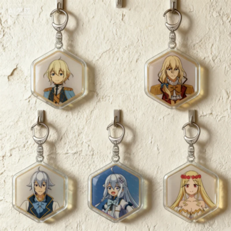 Anime Reincarnated as the Daughter of Hero Father and Elf Mother beautiful bag hanger decoration HD Acrylic key ring keychain6CM