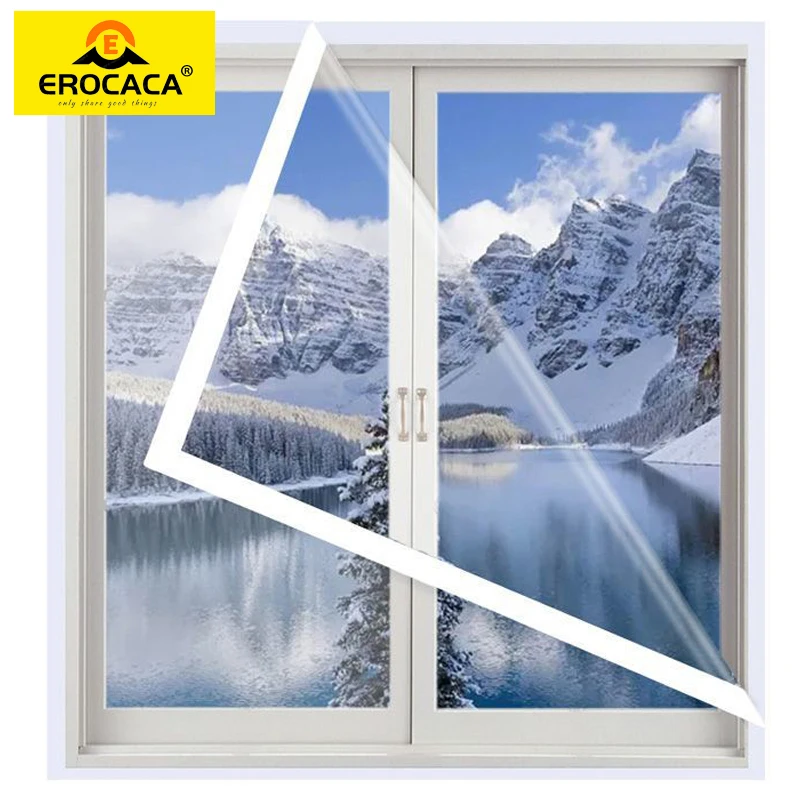 

EROCACA Winter Window Shrink Heat Insulation Film Indoor Windproof Warm Self-Adhesive For Energy Saving Clear Soft Glass Film