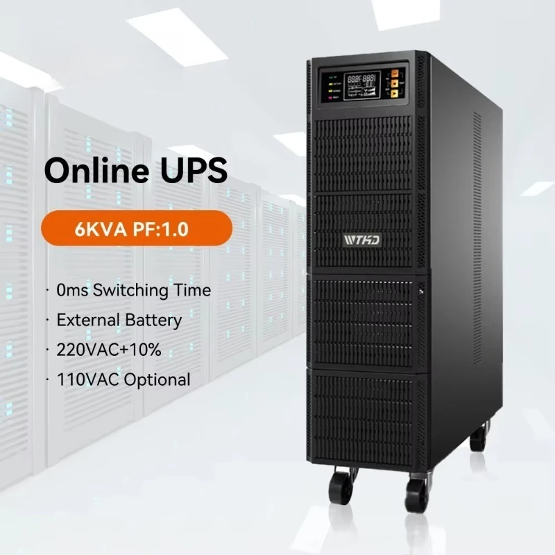 

High Frequency Online UPS 6kva Single Phase 110V 220V 50HZ 60HZ Output Computer 6000VA UPS Backup Power Supply for Home