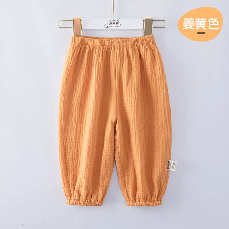 2023 New Korean Fahsion Summer Pants Boys Solid Color Loose Casual Creative Sports Chic Cute Kawaii Cartoon Children's Trousers