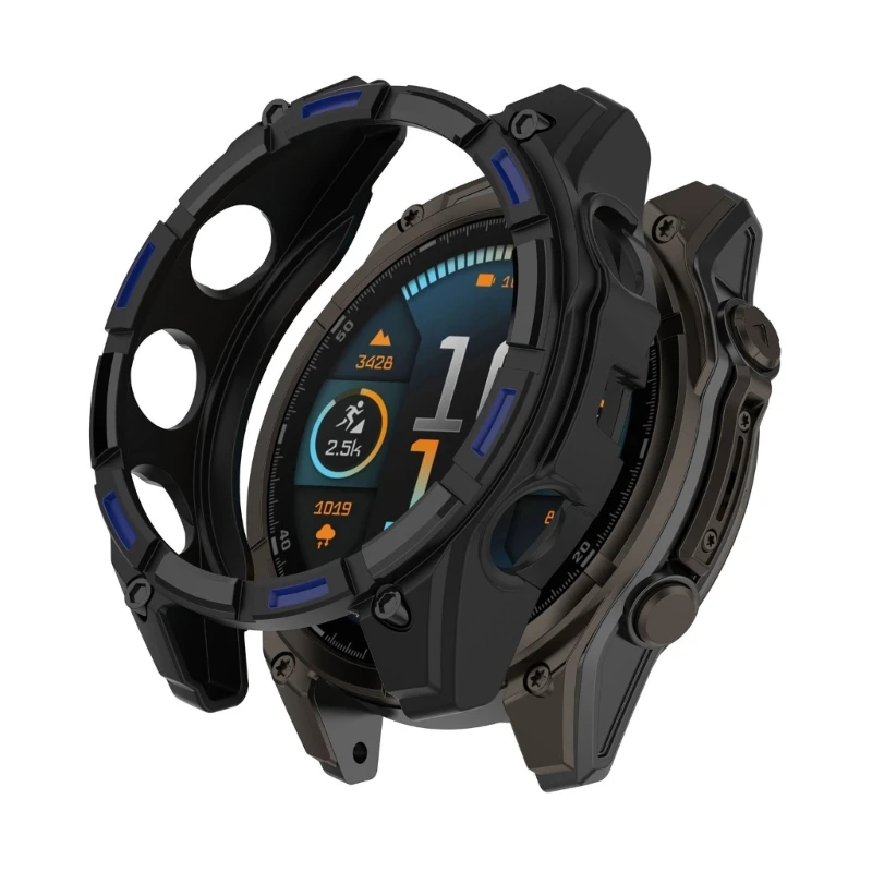 For Garmin 8 Comfort Wear Smartwatch Shell Antiscratch Guard Shockproof Cover Housing, Hollowed Designs for Aesthetics