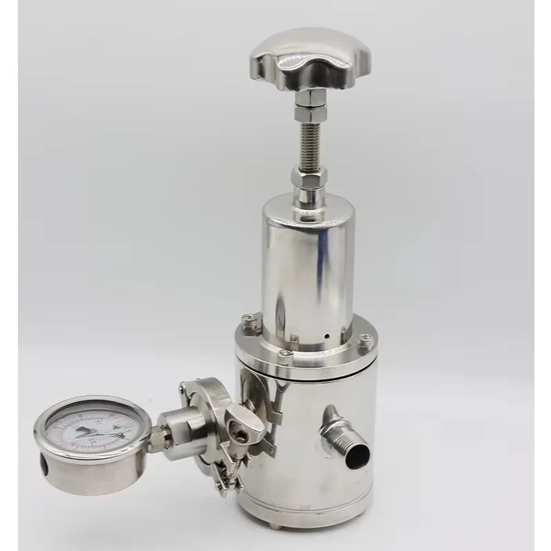 2 Stainless Steel SS304 SS316L Food Grade Pipeline Liquid Pressure Regulator Sanitary Gas Pressure Reducing Valve