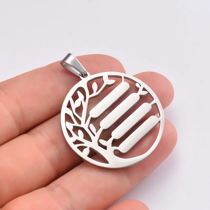 1pc Stainless Steel Tree of Life Tag Hollow Custom Family Member Name Tree Charm Jewelry Finding DIY Pendants Birthday Gift