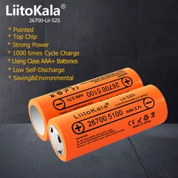 1-18 sztuk LiitoKala Lii-52S wskazał 3.7V 26700 5100mAh akumulator litowo-jonowy do latarki LED latarka akumulator litowo-jonowy